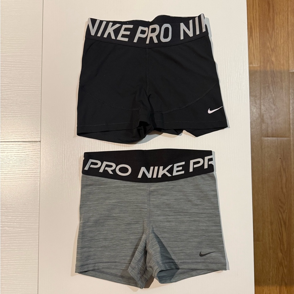Nike Pro Black and Gray Shorts Duo